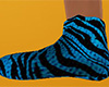 Teal Tiger Stripe Slippers (F)
