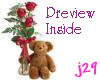 3 roses w/a teddy bear