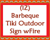 Barbeque Tiki Sign wFire