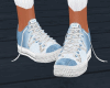 blue & white shoes