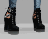 Black strap boots