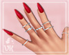 VK~Red Nails/Silver