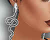 E* Silver Snake Earrings
