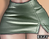Leather Mini Skirt Green