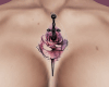 𝐄⇢ rose chest tatto