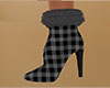 Gray Plaid Fur Boots (F)