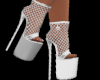 White Fishnet Stilettos