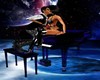 Romantic blue piano