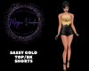 Sassy Gold Top/Bk Shorts