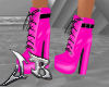 JB Hot Pink Tied Boots