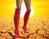 Bottes Cuir Rouge