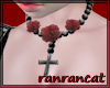 +necklace cross rose red