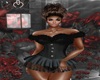 BLACK FUR LACE CORSET