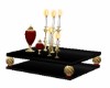black / red coffee table
