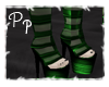 <Pp> PVC Green Boots