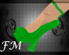 {fm} pvc heels green