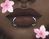 silver lip piercing