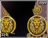 large gold lion earrings