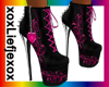 [L] Pink/Black Heels