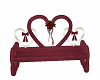 heart burgundy bench