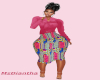 African Pink Print Skirt