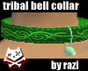 Green Tribal Bell Collar