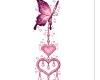 Pink Heart  And Butterfl