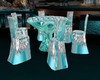 teal/silver table