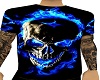 blue fire skull shirt