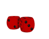 Red kissing dice