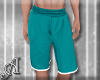 Teal White Sports Shorts