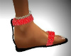 Red Hippy Sandals