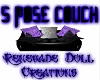 Purple&Black 5Pose Couch