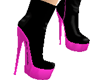 pink n black ankle boots