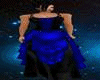 Black Blue Barmaid Dress