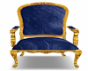 Gilt chair in blue silk