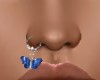 Blue BUTTERFLY Nose Ring