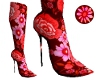 [szzs] Floral boots Red