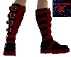 Black & red Buckle Boots