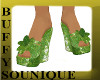 BSU Green Flowered Heels