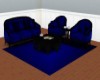 Blue/Black Sofa Set