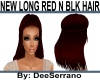 NEW LONG RED N BLK HAIR