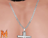 (M)Silver Cross Necklace