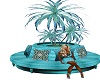 Teal Blue Round Couch