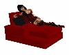 RED LEATHER CHAISE