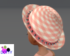 Peach bowler hat