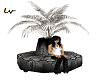 elegant couch with plant