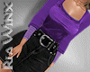 Purple Denim Skirt Set