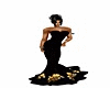 Black/Gold Rose Gown
