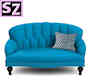 Teal French Love Seat